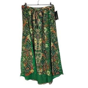 INC International Concepts Green Envy Indian Summer Midi Dress 6